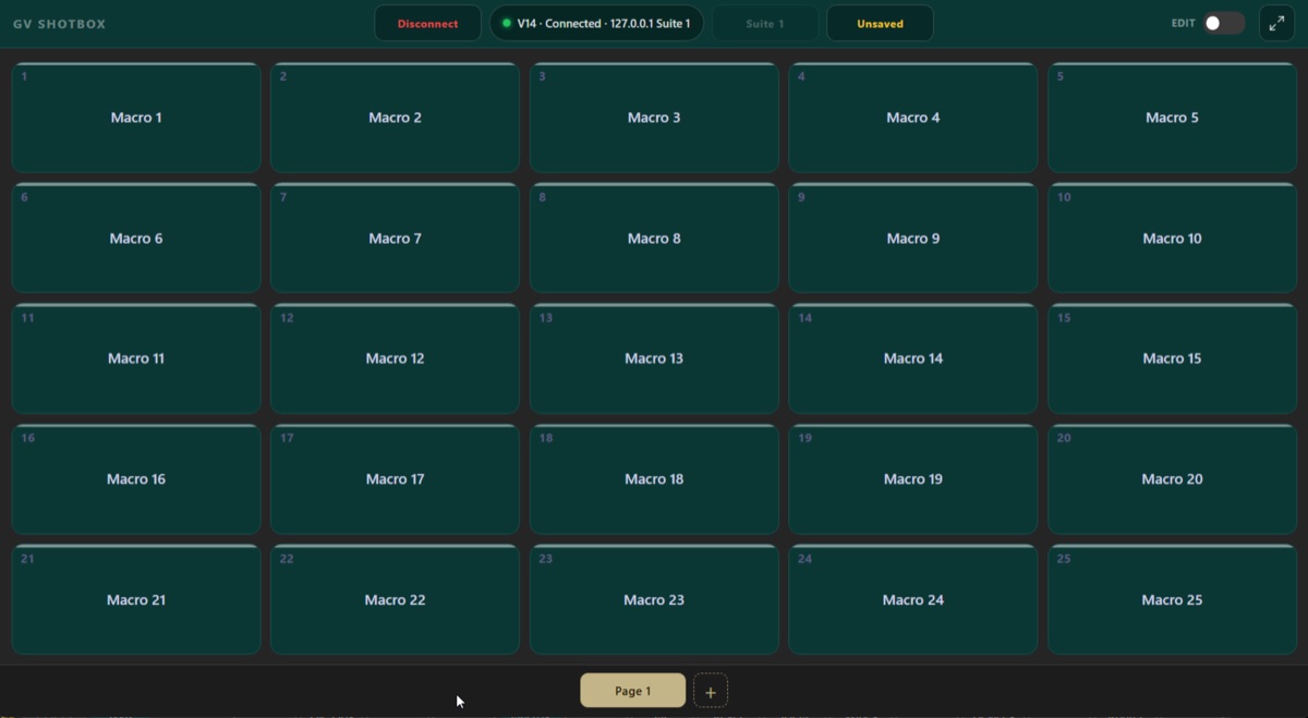 GV Menu Panel Shotbox Web GUI